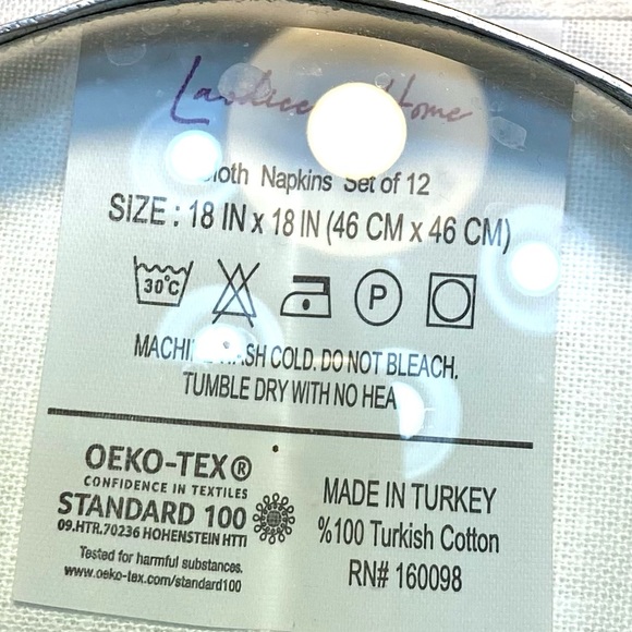 Napkins White Napkins 100% Cotton Cloth from Laodicea  HOME Turkey set of 12 - Picture 4 of 6